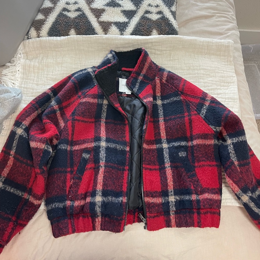 American eagle plaid jacket, size M.